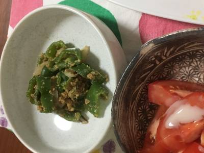 ピーマンのごま酢あえ