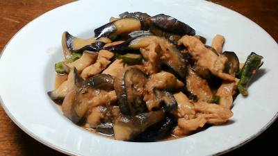 鶏肉となすのスタミナ炒め