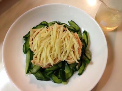 きゅうりの甘酢サラダ