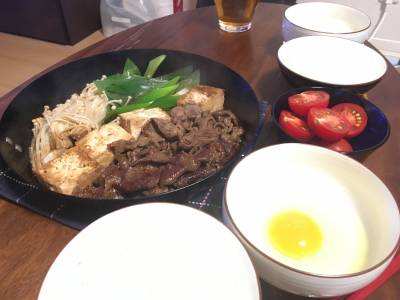 青ねぎと牛肉のすき焼き風