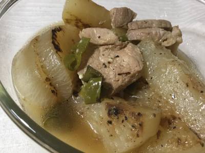 焼き大根と豚肉のスープ煮