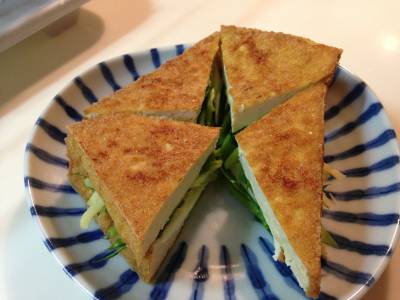 厚揚げのねぎサンド