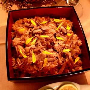 秋の彩り炊き込みご飯