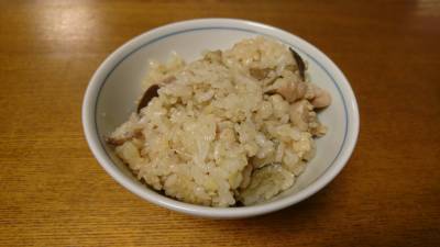 甘栗と鶏もも肉のおこわ風