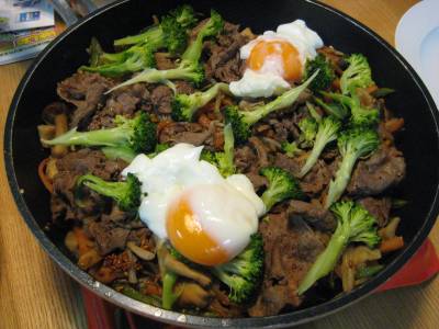 フライパン焼きビビンバ