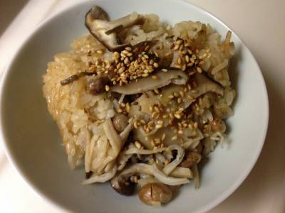 きのことじゃこの炊き込みご飯