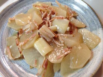 大根とベーコンの薬味煮