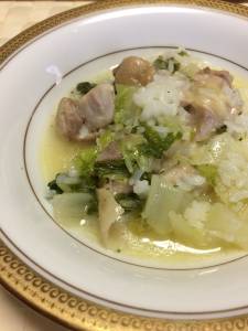 白菜と鶏肉の簡単リゾット 黄柚子風味