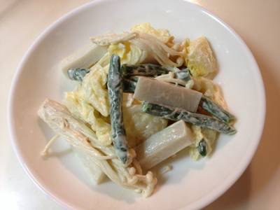 かまぼこと野菜のマヨあえ