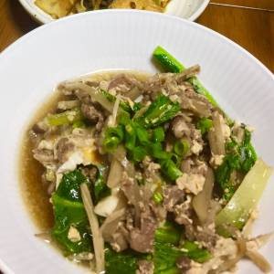 ごぼうと牛肉の柳川風