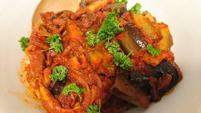 なすとトマトのスパゲッティ