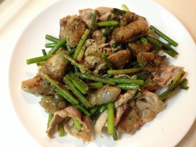 かきと牛肉の炒め物