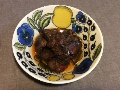 鶏レバーのソテー赤ワイン風味