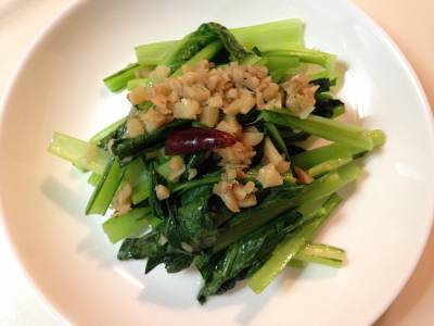 小松菜のスピードしょうが蒸し