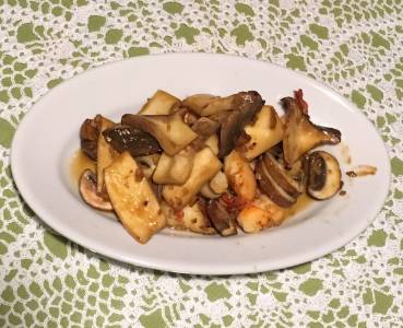 エリンギとえびのバターじょうゆ