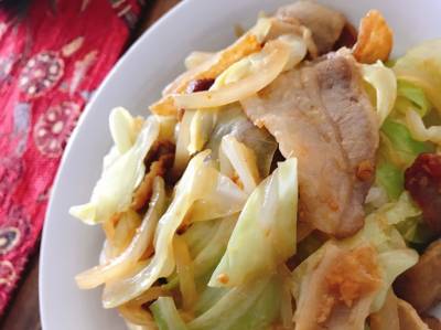 キャベツと豚肉のみそ炒め