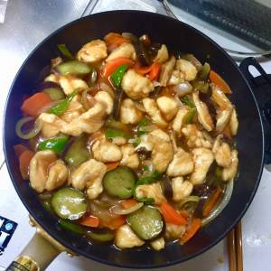 鶏むねの揚げない酢豚風