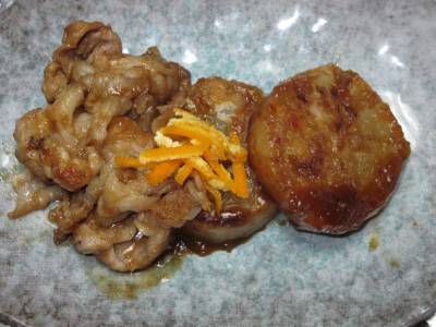 大根と鶏肉のしょうが焼き