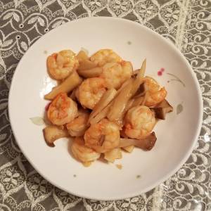 エリンギとえびのバターじょうゆ