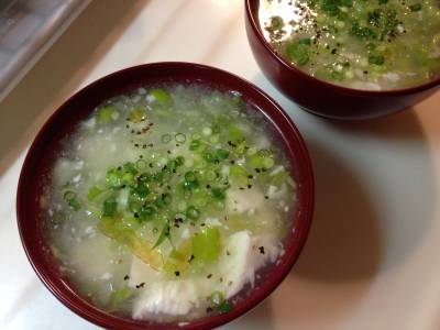 ねぎと豆腐のスープ