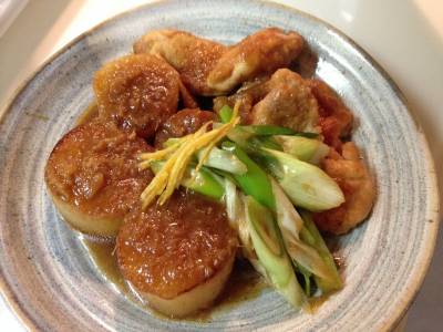 大根と鶏肉のしょうが焼き