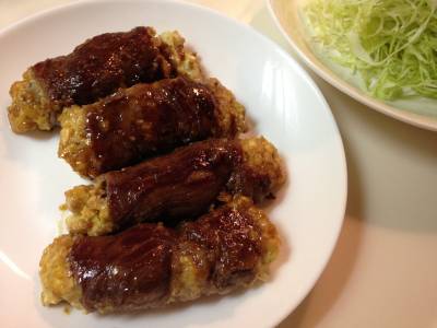 肉巻き豆腐バーグ カレー風味