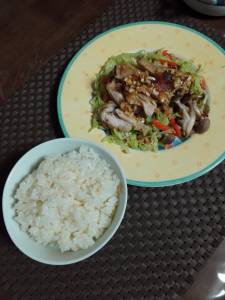 蒸し鶏のパリパリ焼き