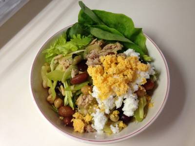 豆とツナのミモザサラダ