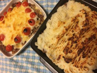 ひき肉とマッシュポテトのグラタン