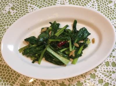 小松菜のスピードしょうが蒸し