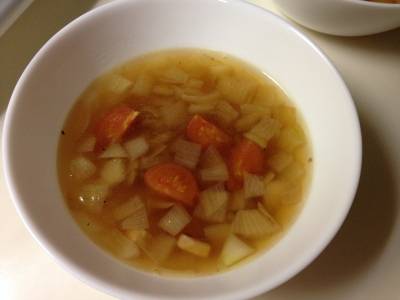 新たまねぎとベーコンのスープ