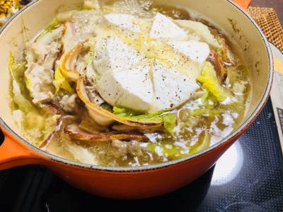 白菜と豚肉のチーズ鍋