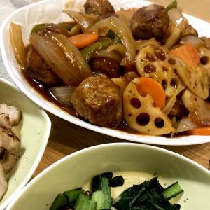 肉だんごの甘酢あんかけ