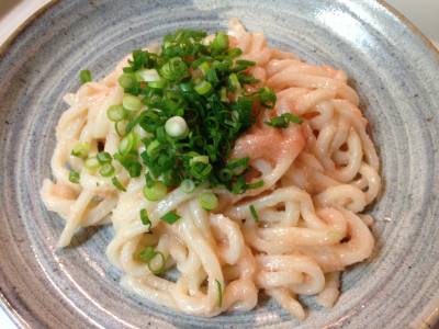 明太ぺペロンうどん