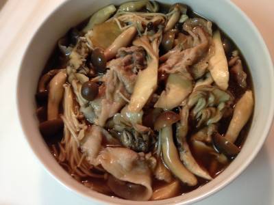 きのこと豚肉の当座煮