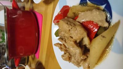 ごぼうと鶏肉の黒酢煮