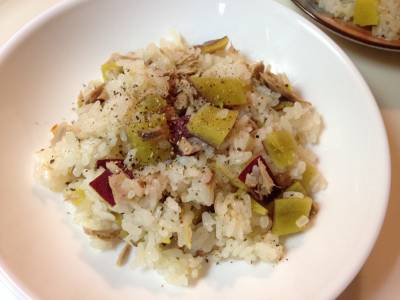 さつまいもの皮ピラフ