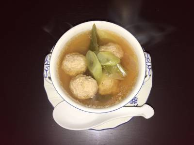 しょうが肉だんごとねぎのスープ