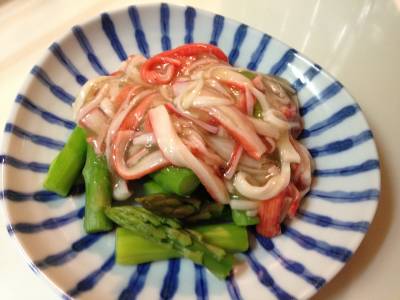 グリーンアスパラのかにあんかけ