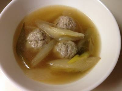 しょうが肉だんごとねぎのスープ