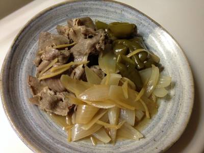 ピーマンと豚肉のポン酢しょうゆ煮