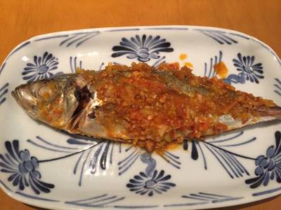 あじのピリ辛レンジ蒸し