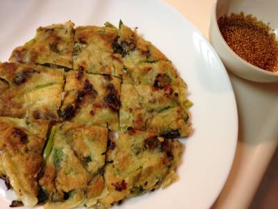 かきと細ねぎのフワもちチヂミ