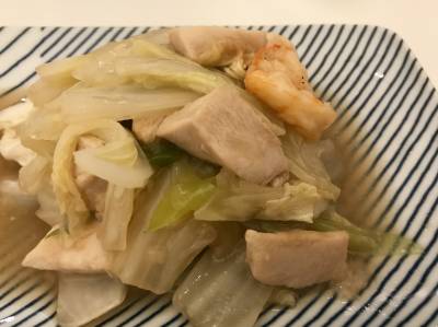 白菜と豚肉のオイスターソース炒め