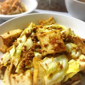 キャベツと厚揚げのみそ炒め