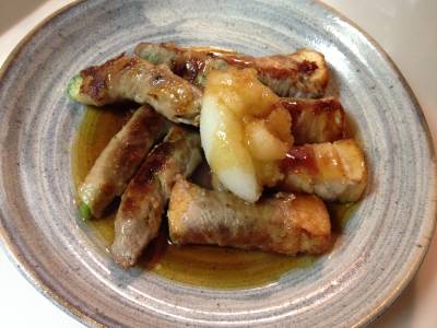 肉巻き揚げだし豆腐