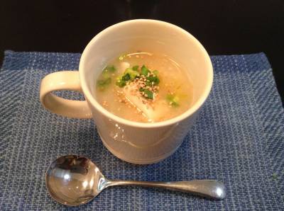 くずし豆腐とたっぷりねぎのスープ