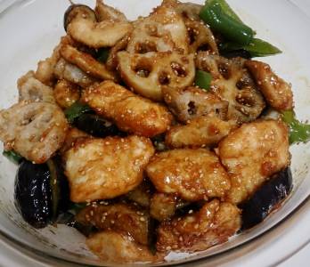 れんこんと鶏むねのチャイナデリ風