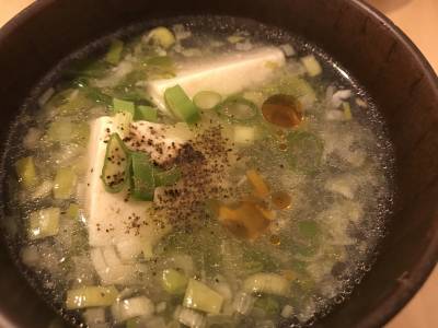 くずし豆腐とたっぷりねぎのスープ