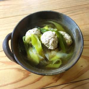 しょうが肉だんごとねぎのスープ